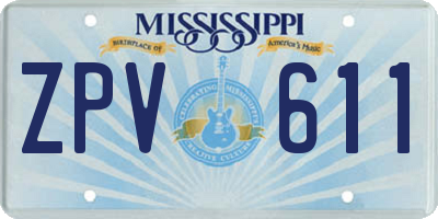 MS license plate ZPV611