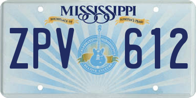 MS license plate ZPV612