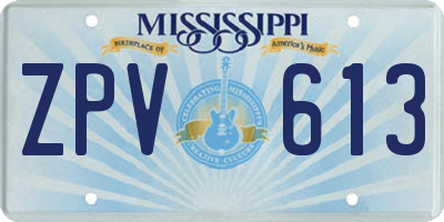 MS license plate ZPV613