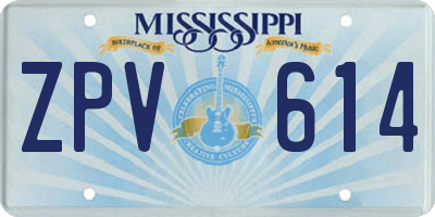 MS license plate ZPV614