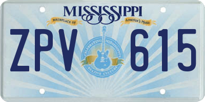 MS license plate ZPV615
