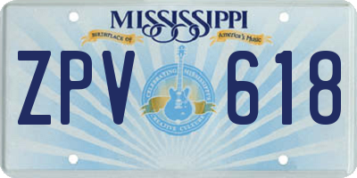 MS license plate ZPV618