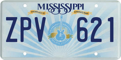 MS license plate ZPV621