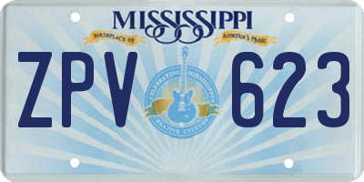 MS license plate ZPV623