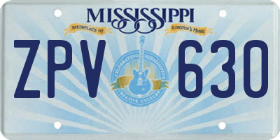 MS license plate ZPV630