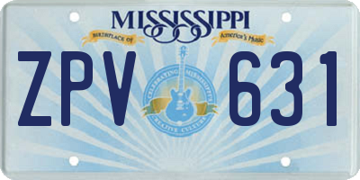 MS license plate ZPV631
