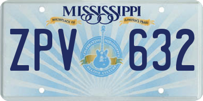 MS license plate ZPV632