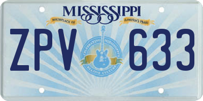 MS license plate ZPV633