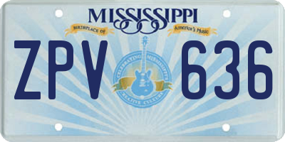 MS license plate ZPV636