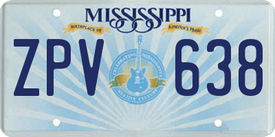 MS license plate ZPV638