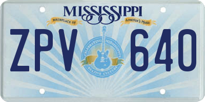 MS license plate ZPV640