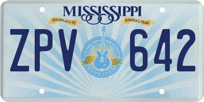 MS license plate ZPV642