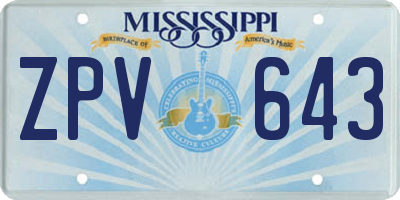 MS license plate ZPV643