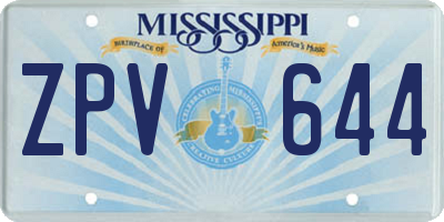 MS license plate ZPV644