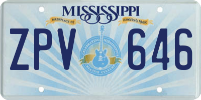 MS license plate ZPV646