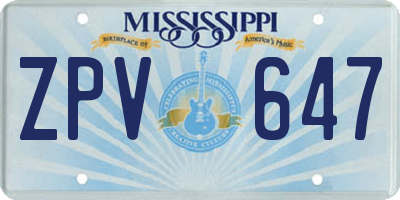 MS license plate ZPV647