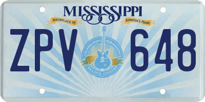 MS license plate ZPV648