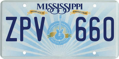 MS license plate ZPV660