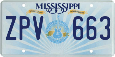 MS license plate ZPV663