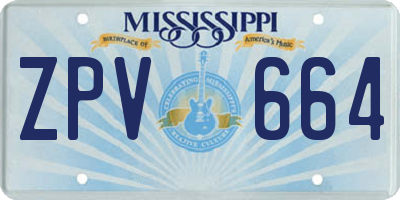MS license plate ZPV664