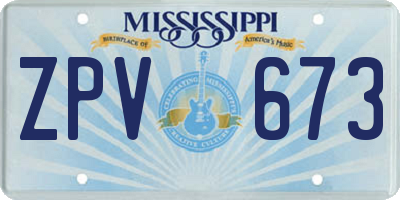 MS license plate ZPV673