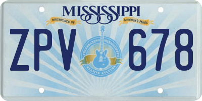 MS license plate ZPV678