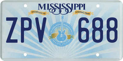 MS license plate ZPV688