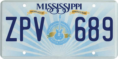 MS license plate ZPV689