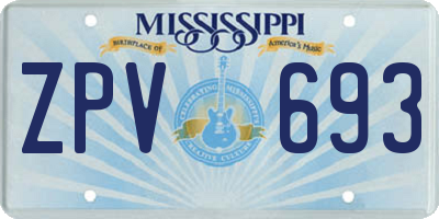MS license plate ZPV693