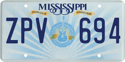 MS license plate ZPV694