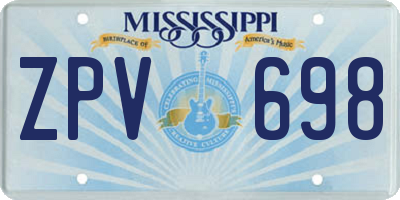 MS license plate ZPV698