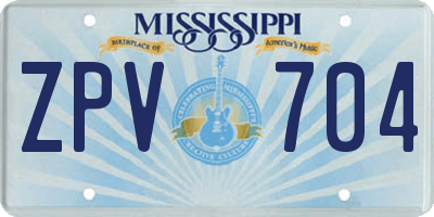 MS license plate ZPV704