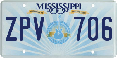 MS license plate ZPV706