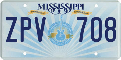MS license plate ZPV708