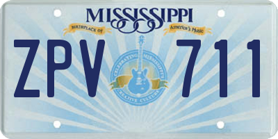 MS license plate ZPV711