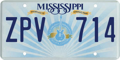 MS license plate ZPV714