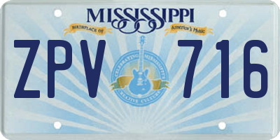 MS license plate ZPV716
