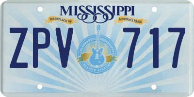 MS license plate ZPV717