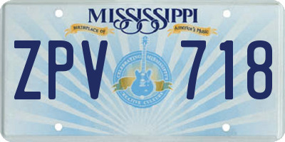 MS license plate ZPV718