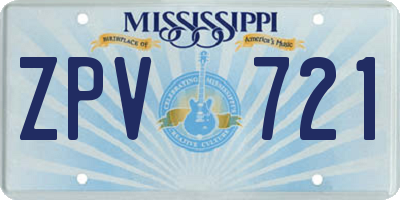 MS license plate ZPV721