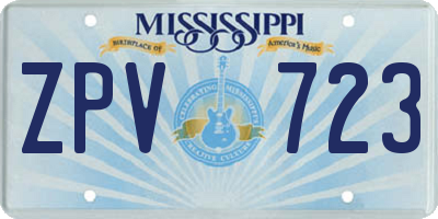 MS license plate ZPV723