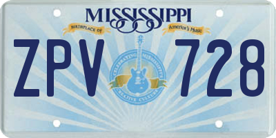 MS license plate ZPV728