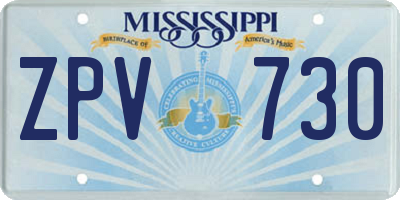MS license plate ZPV730