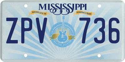 MS license plate ZPV736