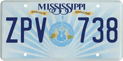 MS license plate ZPV738