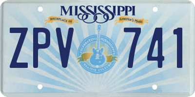 MS license plate ZPV741