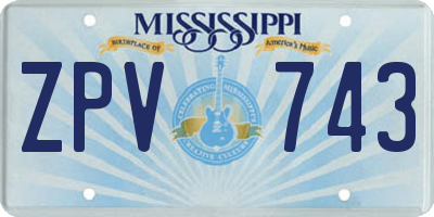 MS license plate ZPV743