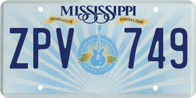MS license plate ZPV749
