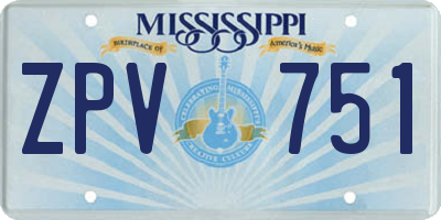 MS license plate ZPV751