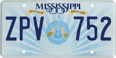 MS license plate ZPV752